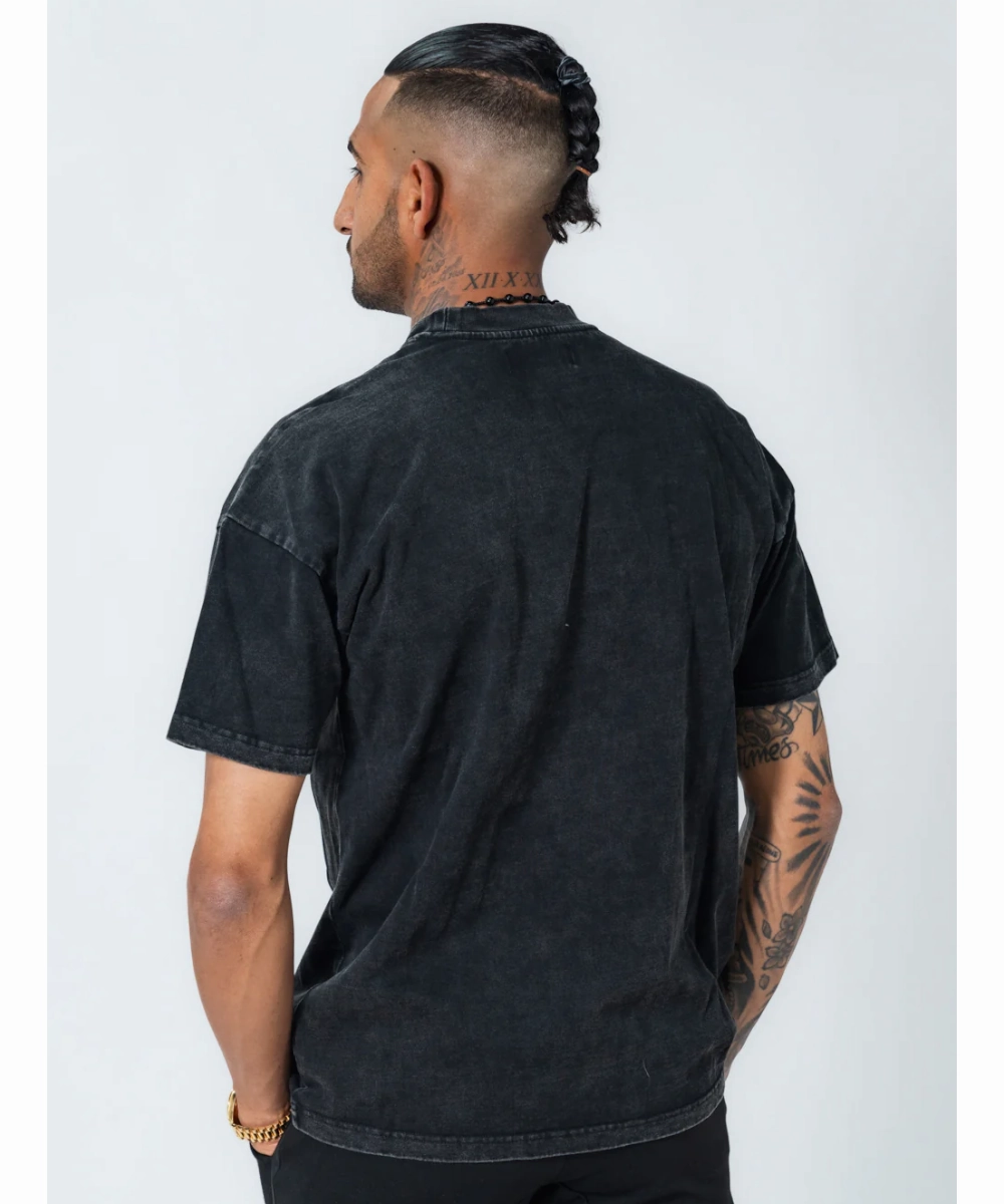UNDRGROUND Wash Puff Print Tee (Black Acid) Leather Core