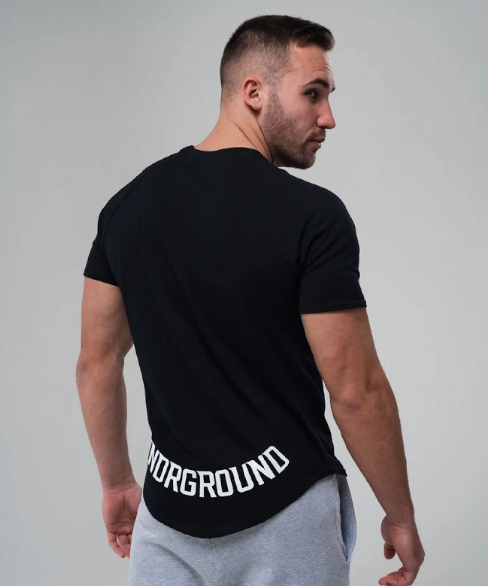 PunctureResistant Fabric UNDRGROUND White Logo Curved Tee (Black/White)