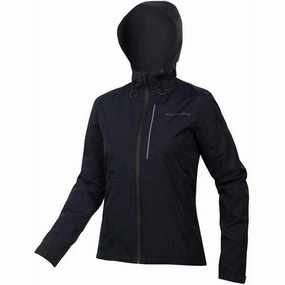 Endura Hummvee Waterproof Hooded Womens Cycling Jacket - Black Commute Button Closure