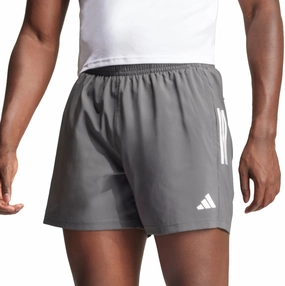 adidas Own The Run 5 Inch Mens Running Shorts - Grey Wrinkle Resistant Finish