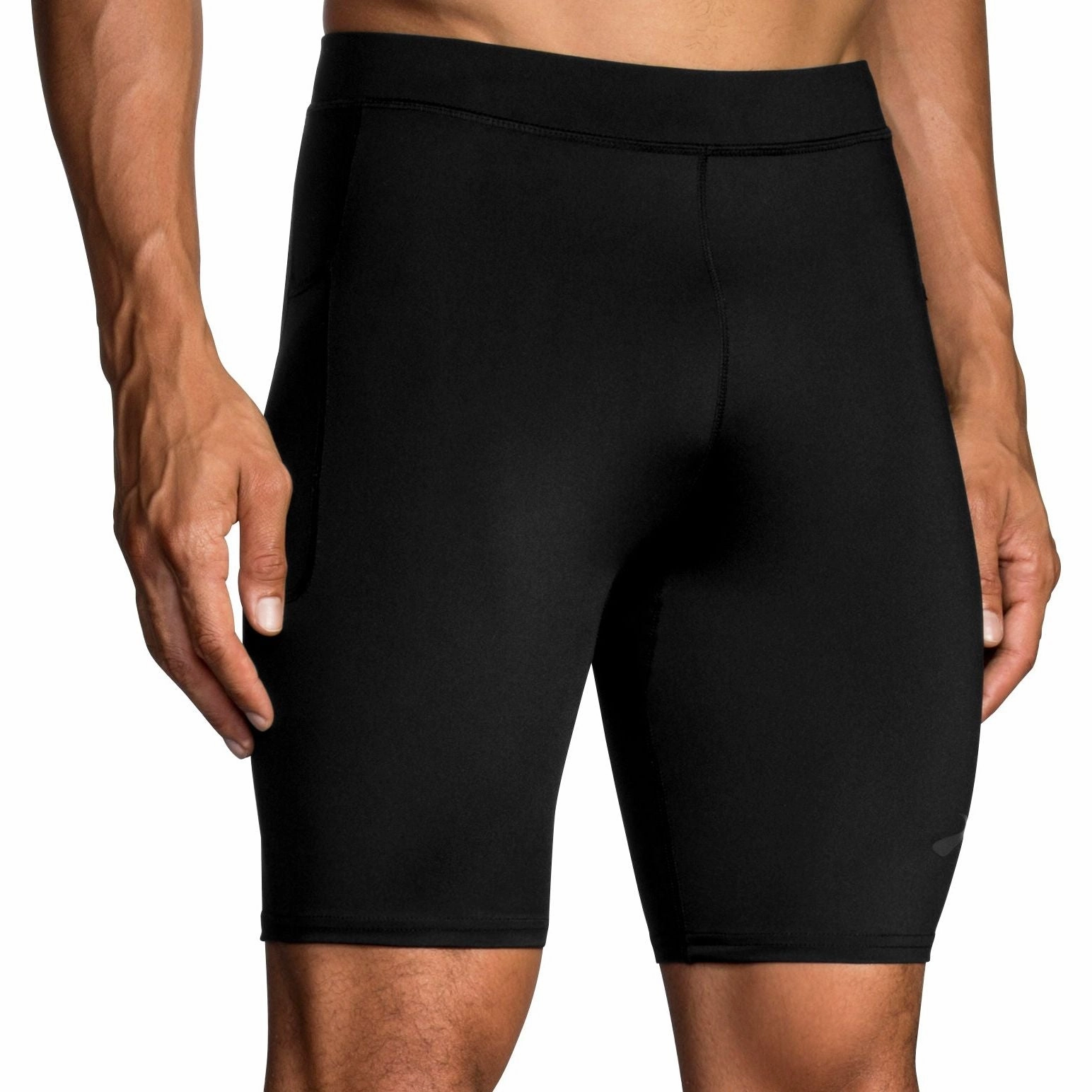 UltraLightPackability Brooks Source 9 Inch Mens Short Running Tights - Black