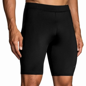 UltraLightPackability Brooks Source 9 Inch Mens Short Running Tights - Black