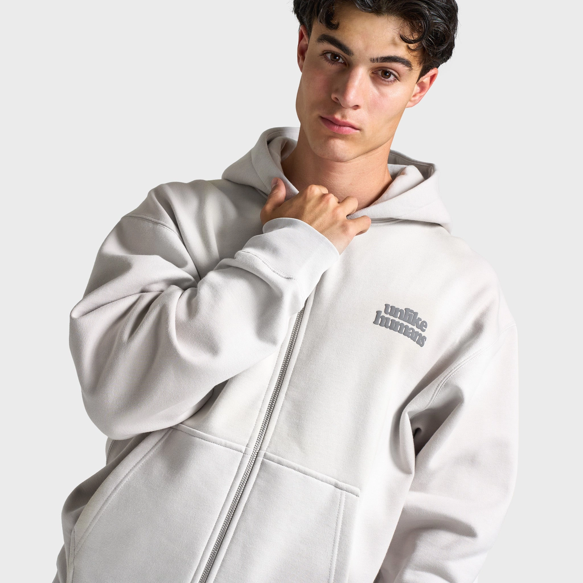 Unlike Humans Bubble Full Zip Hoodie / Vapor Blue AdjustableCuffs