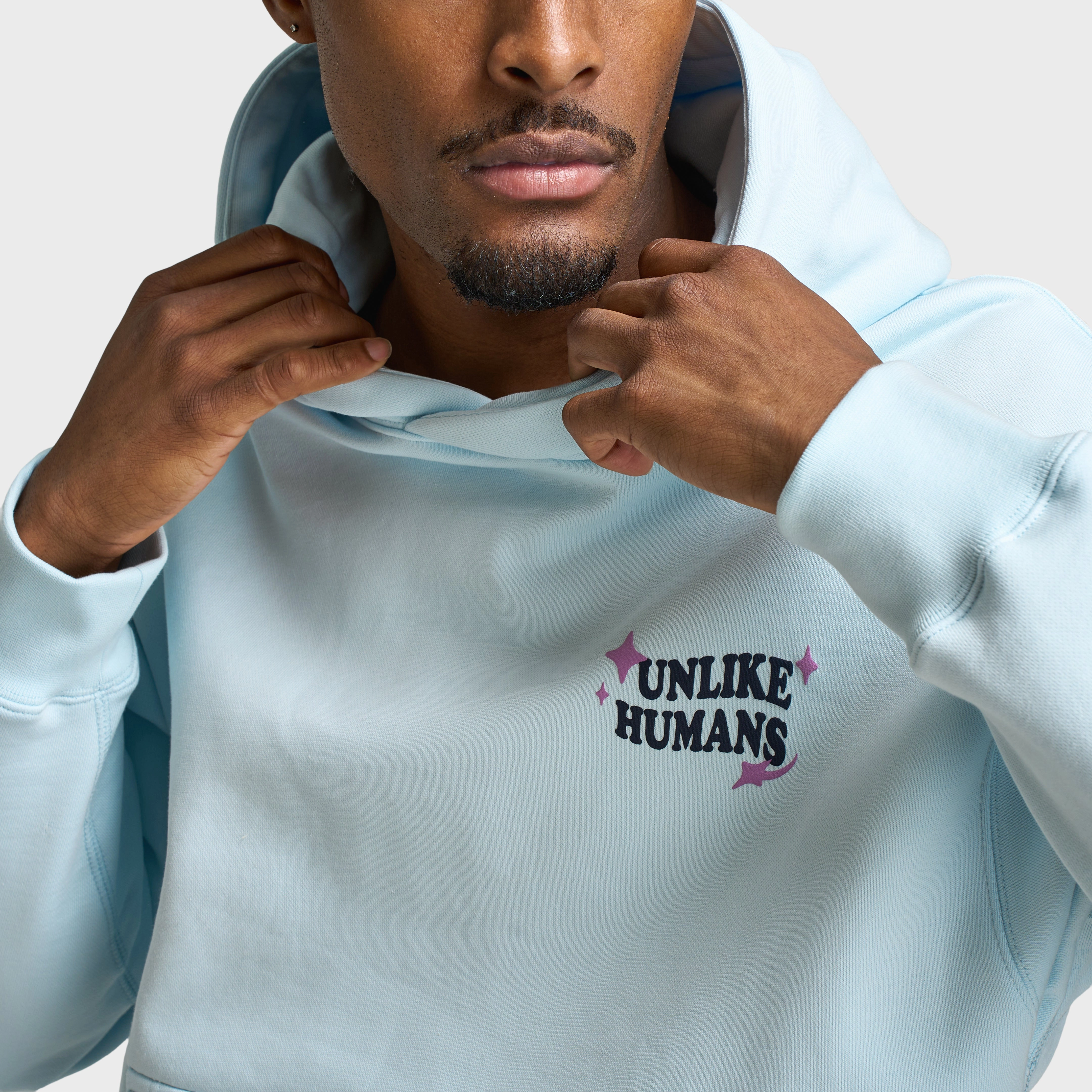 Heavy Duty Buckle Unlike Humans Good Days Pullover Hoodie / Delicate Blue