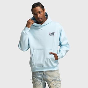 Unlike Humans Good Days Pullover Hoodie / Delicate Blue WaterRepellentExterior Stitched Look