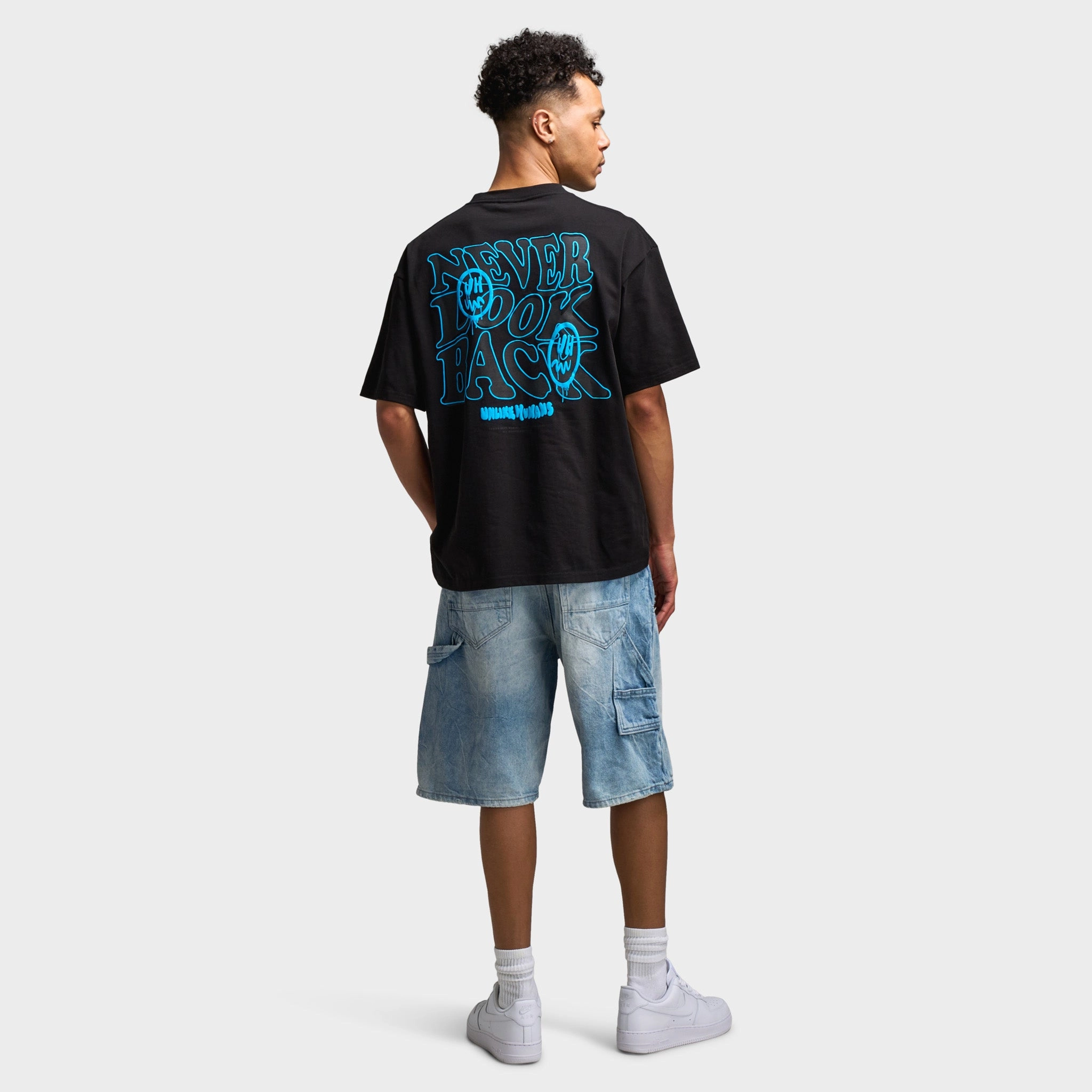 high safety level Unlike Humans Hindsight Graphic T-Shirt / Navy