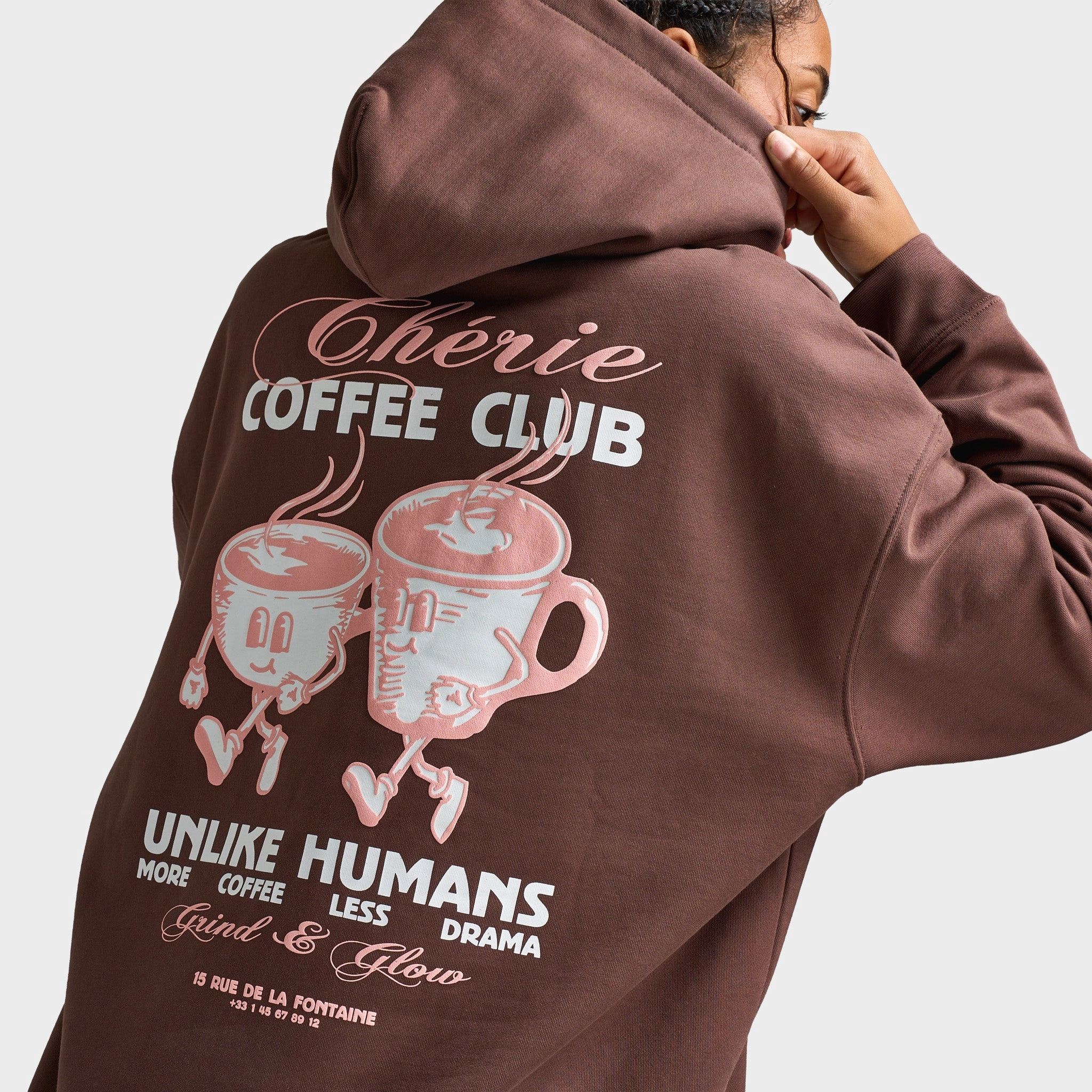 Unlike Humans Women's Coffee Overhead Hoodie / French Roast Softshell Technology