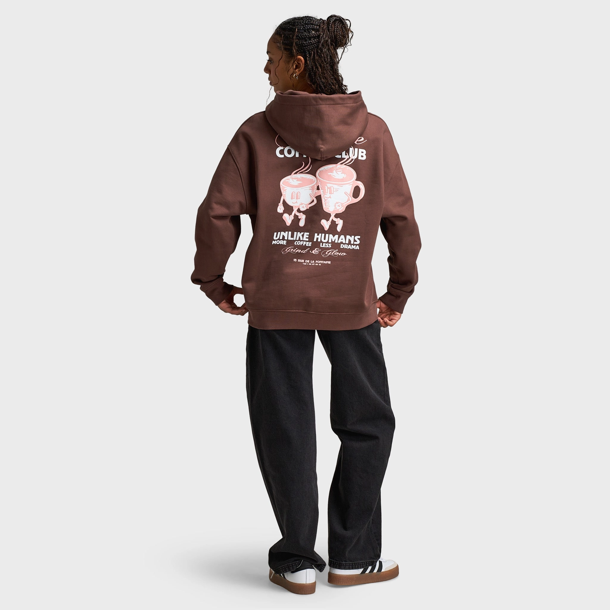 Unlike Humans Women's Coffee Overhead Hoodie / French Roast Zipper Closure