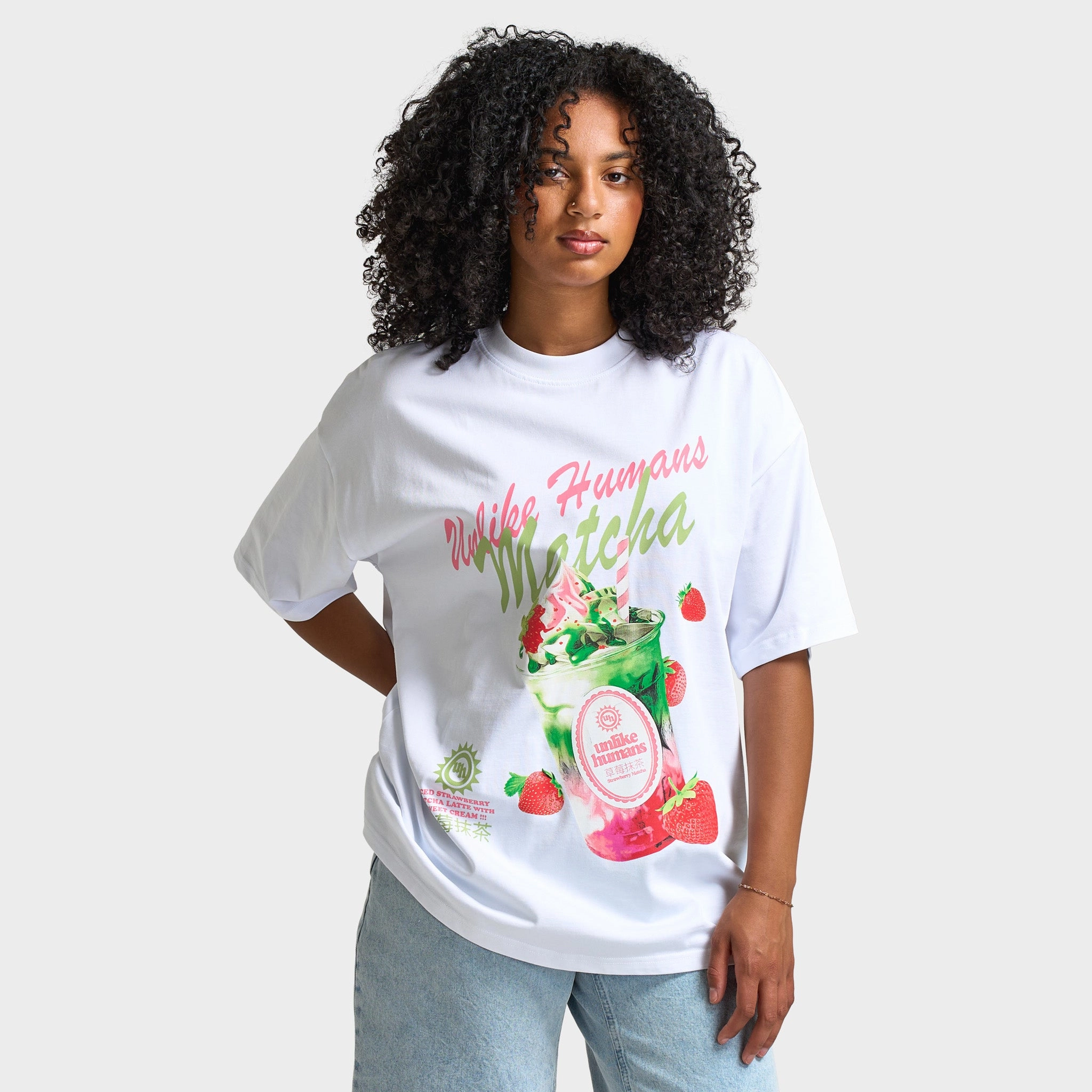 EasyCare Fabric Simple yet stylish Unlike Humans Women's Matcha Tee / Optic White