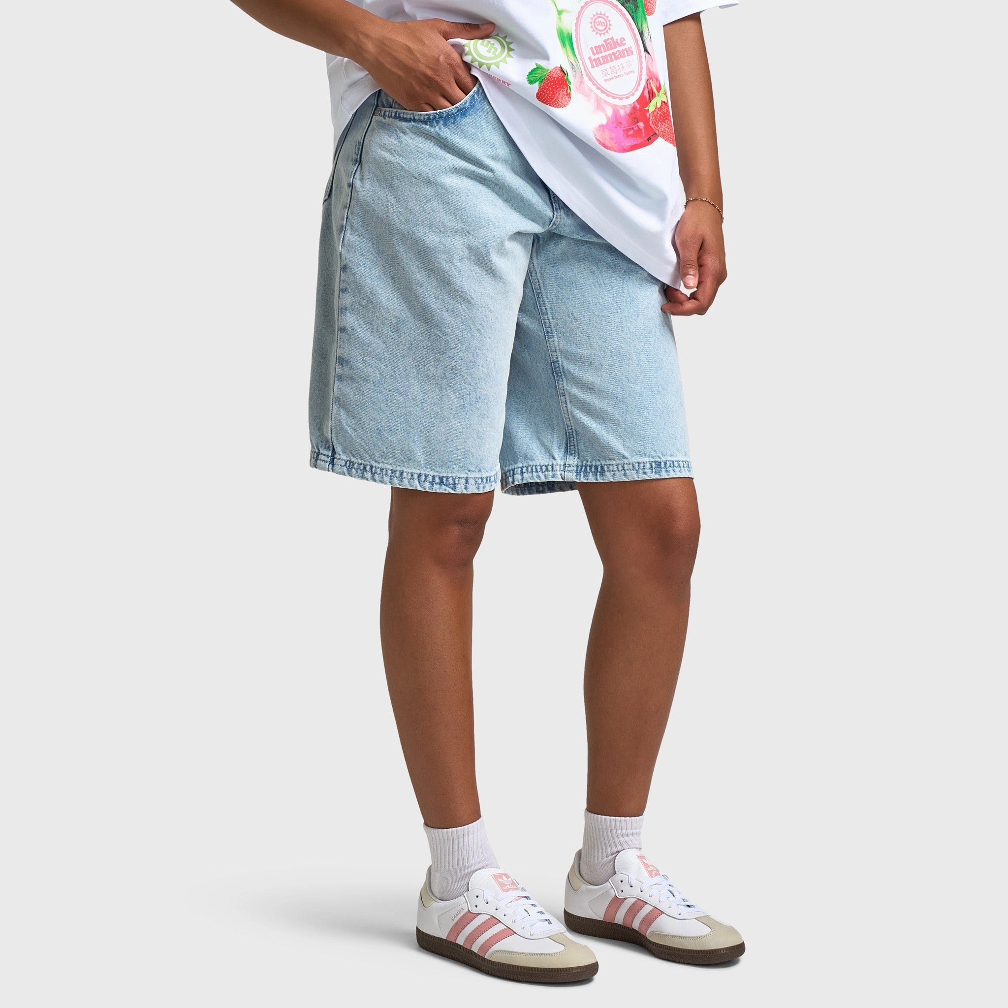 Unlike Humans Women's Underhip Sub Jorts / Very Light Stone Wash Bold colors