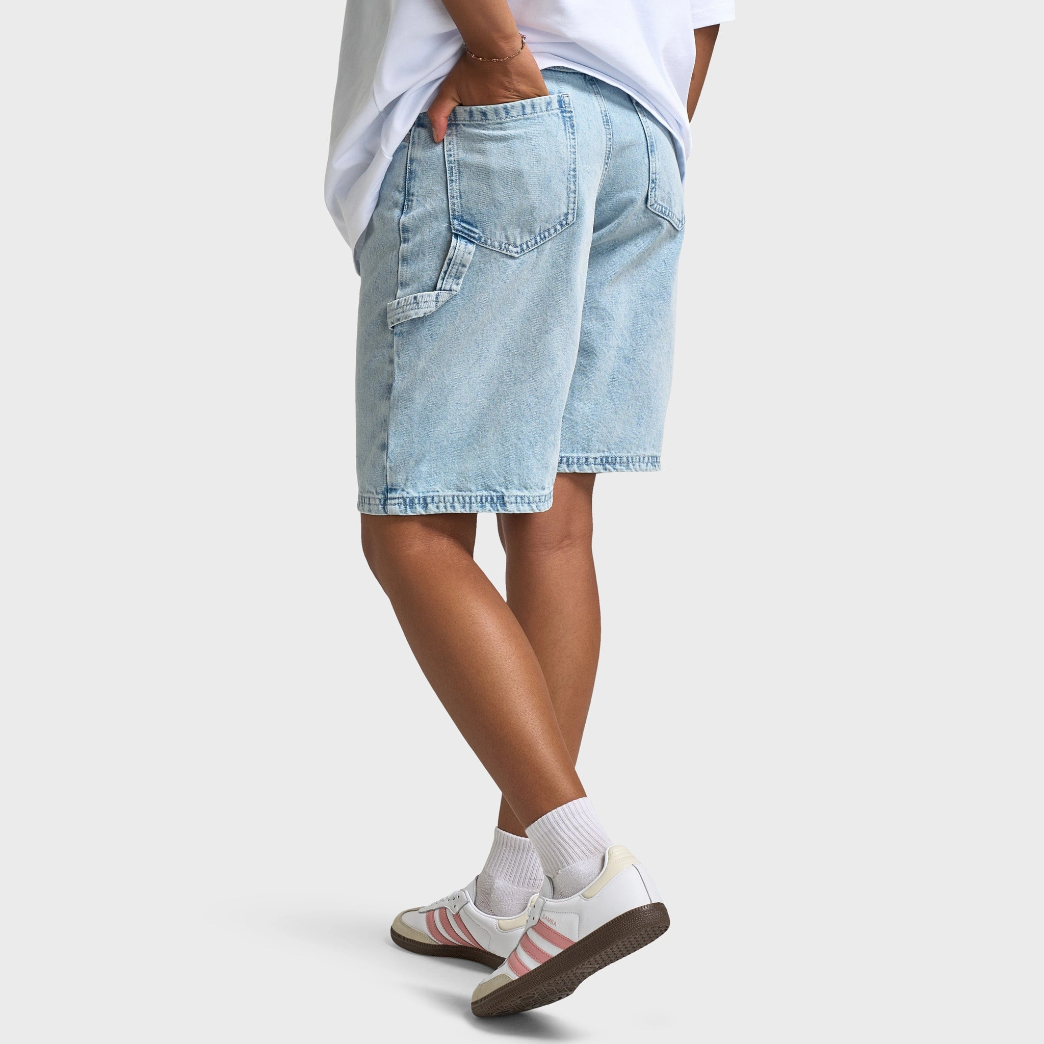 Unlike Humans Women's Underhip Sub Jorts / Very Light Stone Wash Unique Pattern Weekend Ready