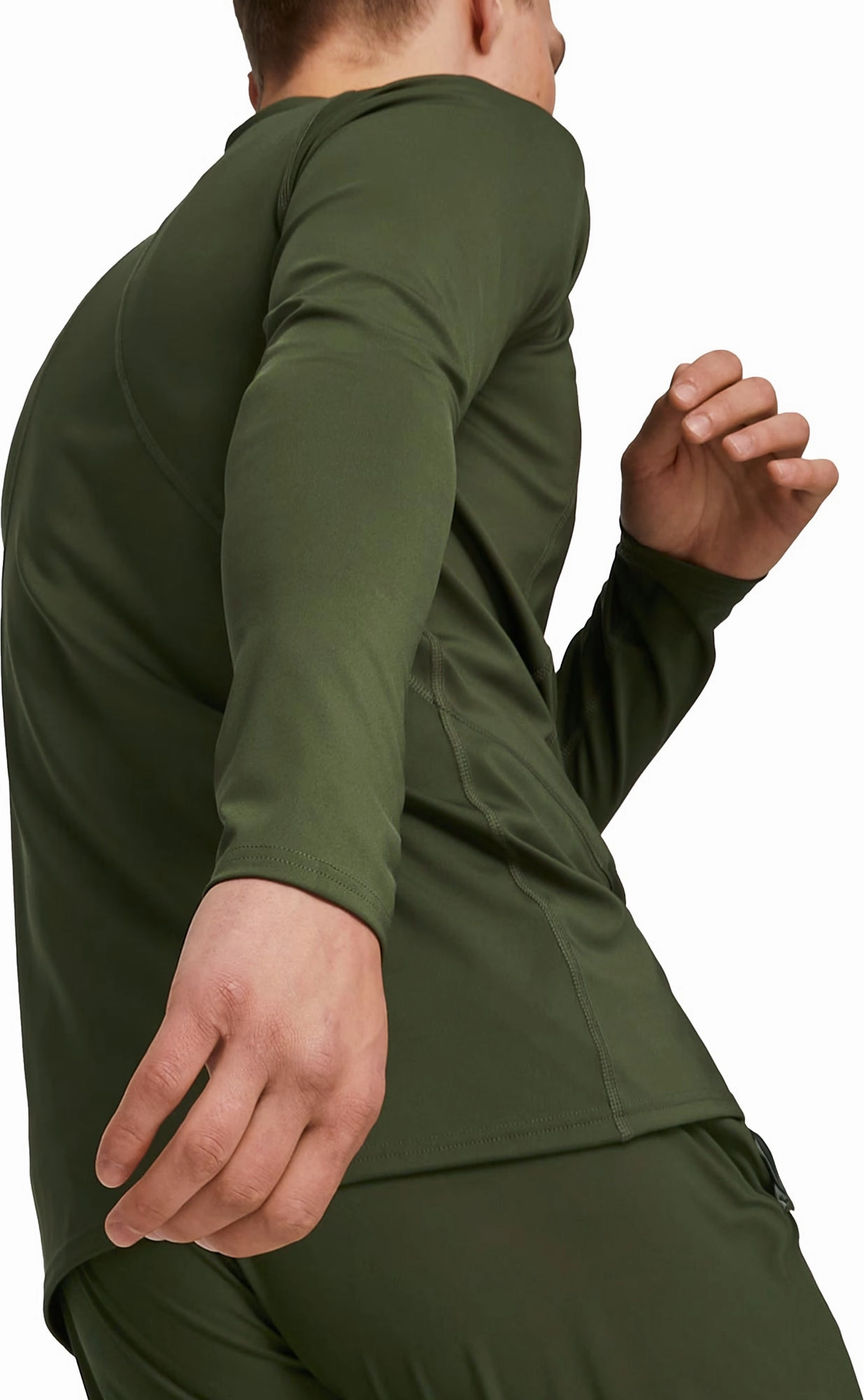 Puma Train Half Zip Long Sleeve Mens Training Top - Green Play Mode Design Edge