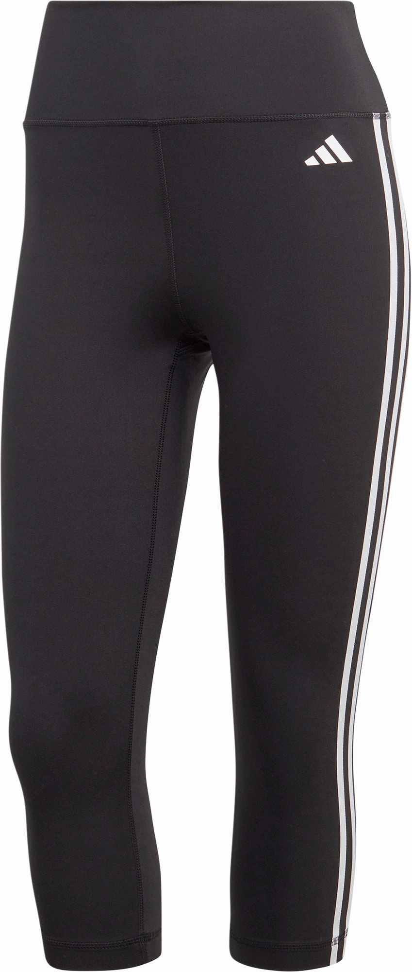 Urban Cool Brave Fit adidas Train Essentials 3 Stripes Womens 3/4 Capri Training Tights - Black