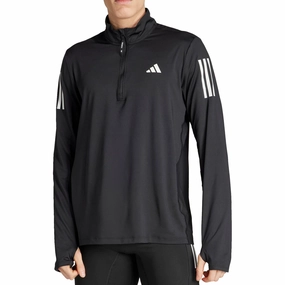 Accessorize Bus stop adidas Own The Run Half Zip Long Sleeve Mens Running Top - Black