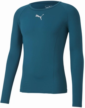 Puma Liga Baselayer Long Sleeve Mens Training Top - Green Holiday Glow Semi Formal