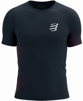 Active Wear Compressport Performance Short Sleeve Mens Running Top - Black