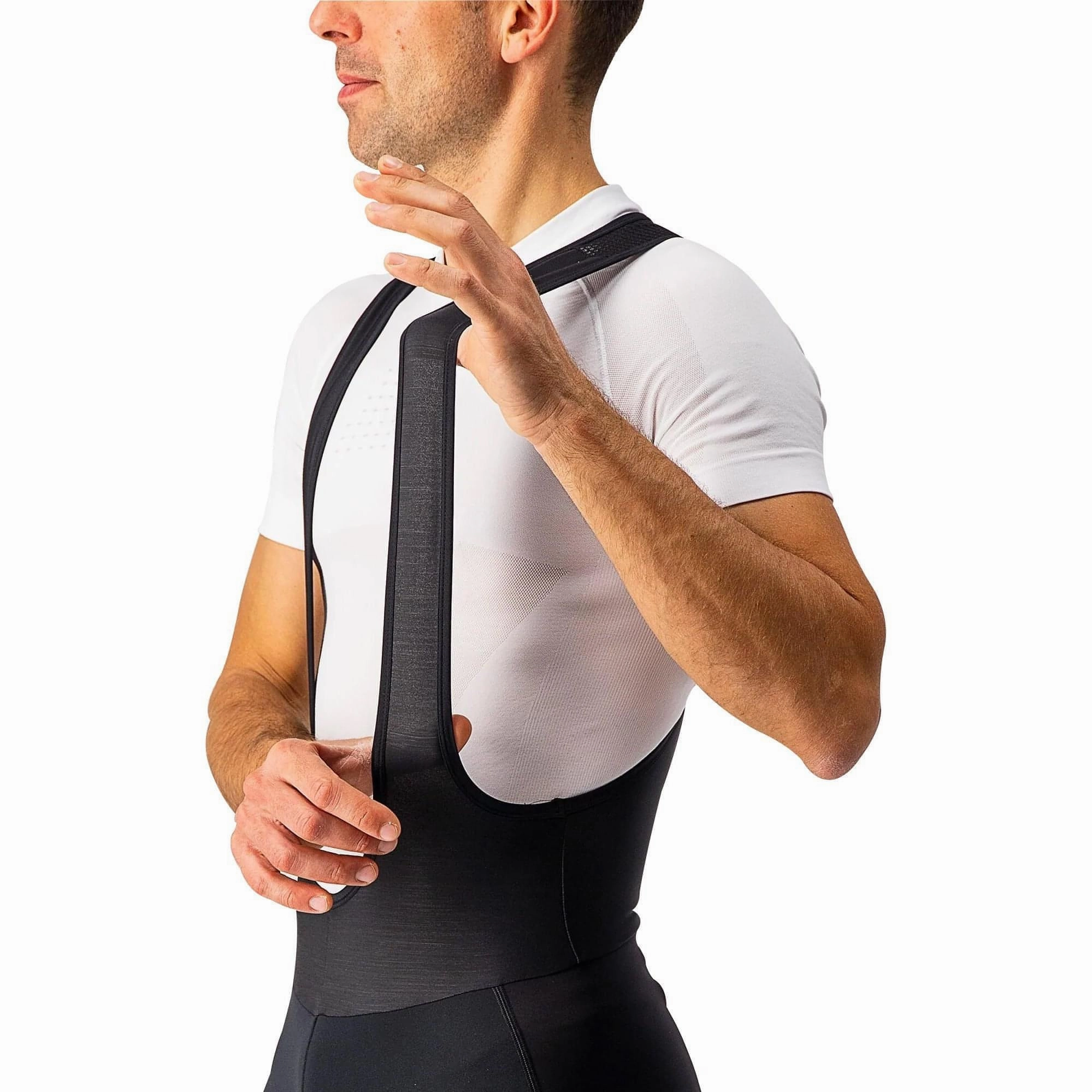 For Teens Lightweight Material Castelli Entrata Wind Mens Cycling Bib Tights - Black