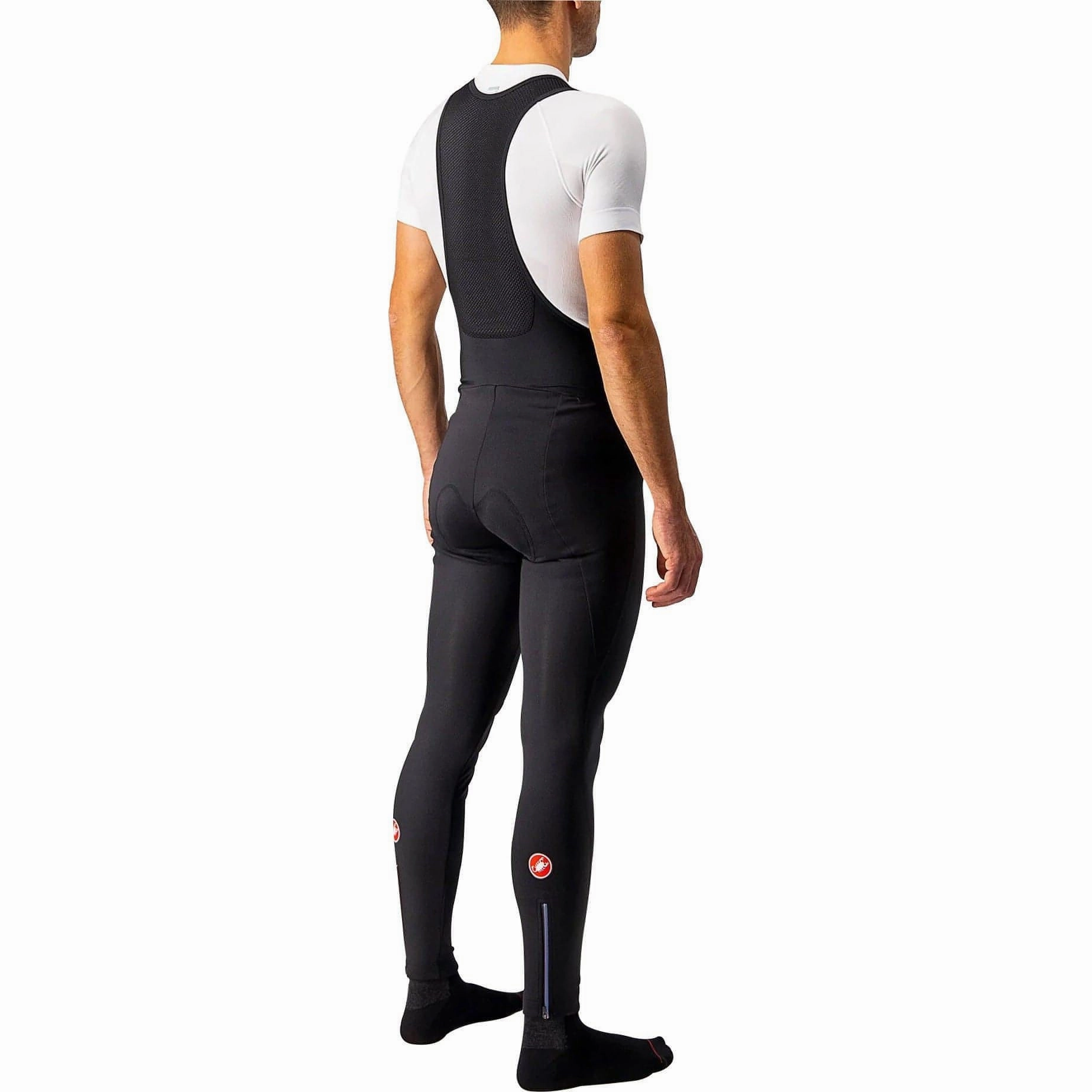 Castelli Entrata Wind Mens Cycling Bib Tights - Black Smooth Texture