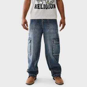 Classic Wear Street Fashion True Religion Big T Cargo Pants / Dark Rebel Race Wash