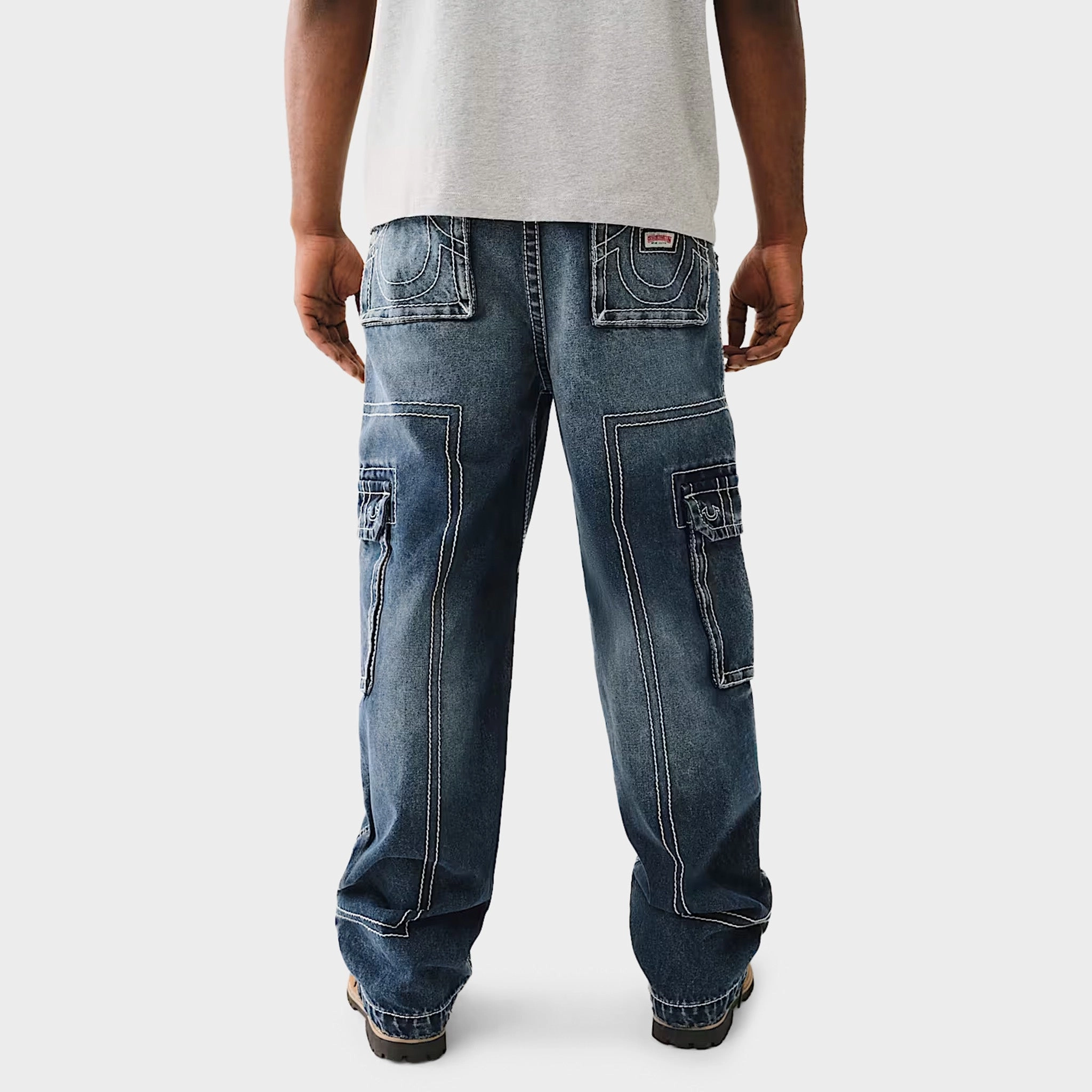 Chill Vibe True Religion Big T Cargo Pants / Dark Rebel Race Wash