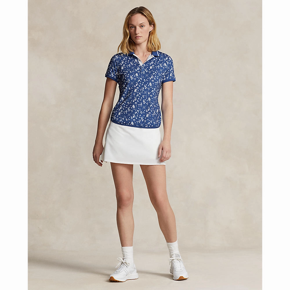 Polo Player RLX Ralph Lauren Women's Printed Airflow Golf Polo Shirt - Nautical Cnv/Beach Royal