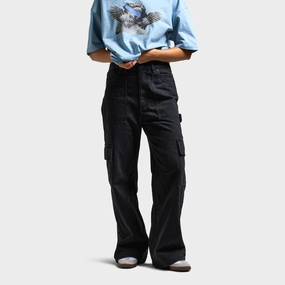Supply & Demand Women's Cargo Jeans / Black RipstopFabric Busy Glow