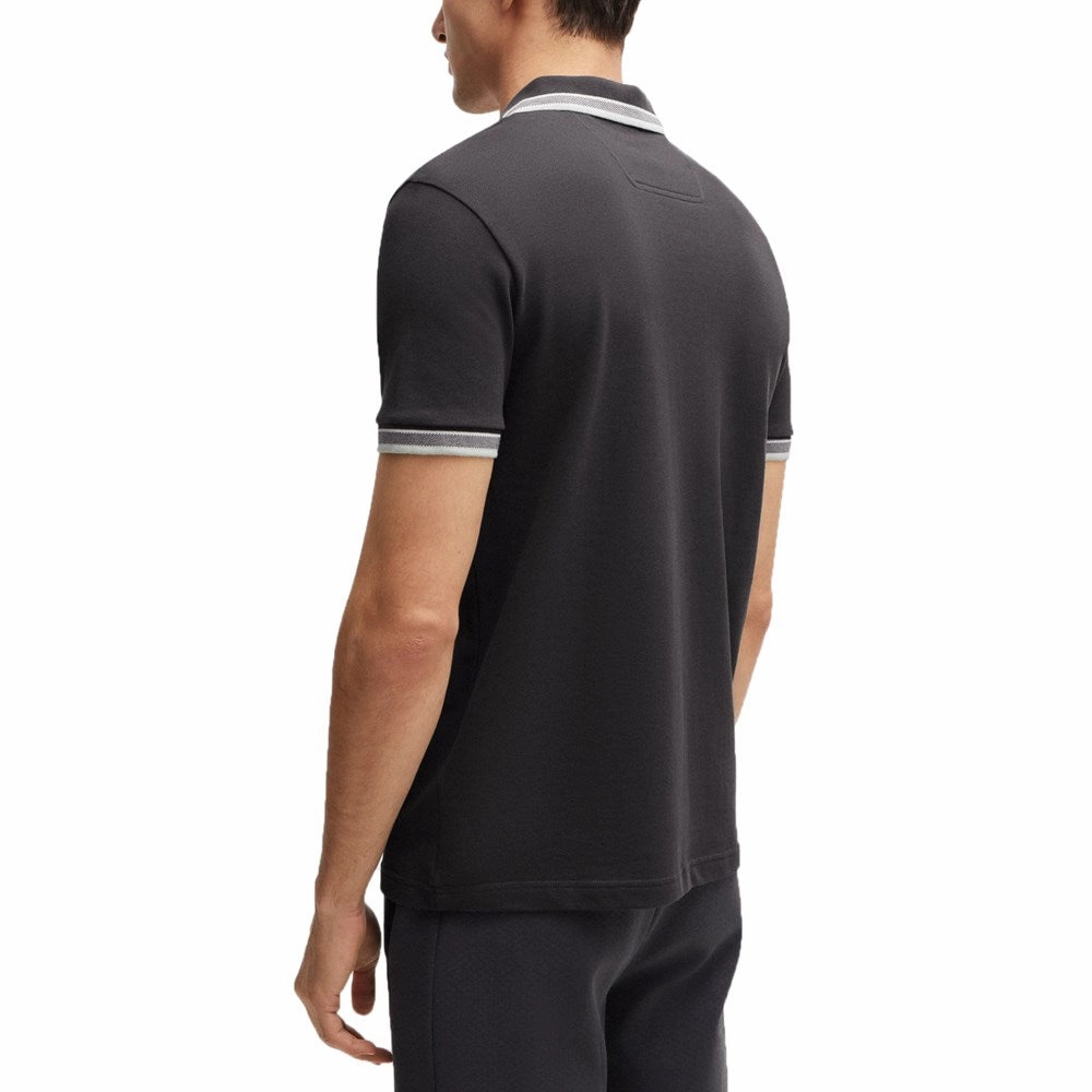 BOSS Paddy Cotton Pique Golf Shirt - Charcoal Versatile Style Quick Dry Material