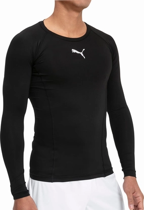 Puma Liga Baselayer Long Sleeve Mens Training Top - Black AbrasionResistant Fabric