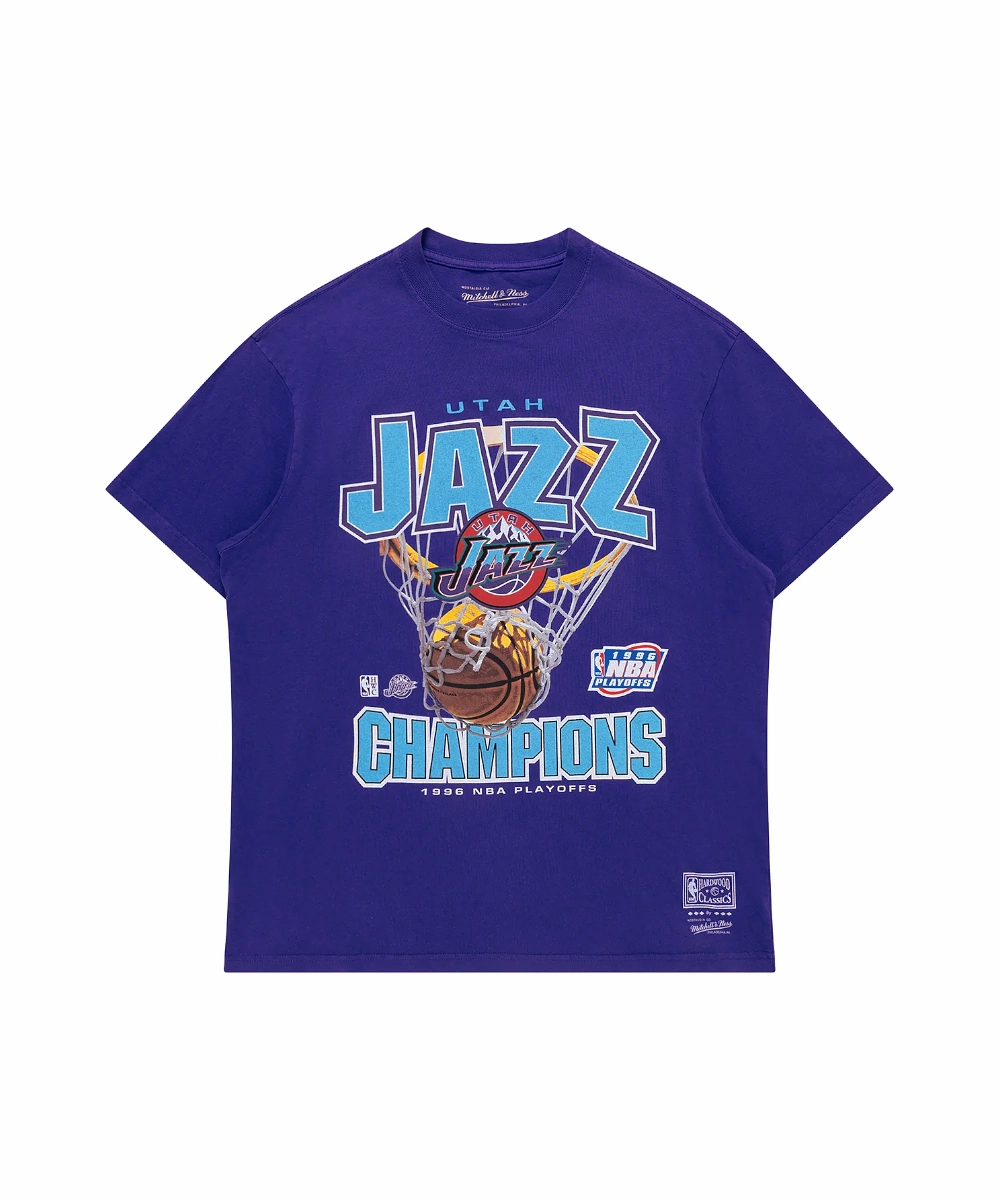 Holiday Ease Adjustable Fastenings Mitchell & Ness Utah Jazz Nothing But Net Tee (Faded Purple)