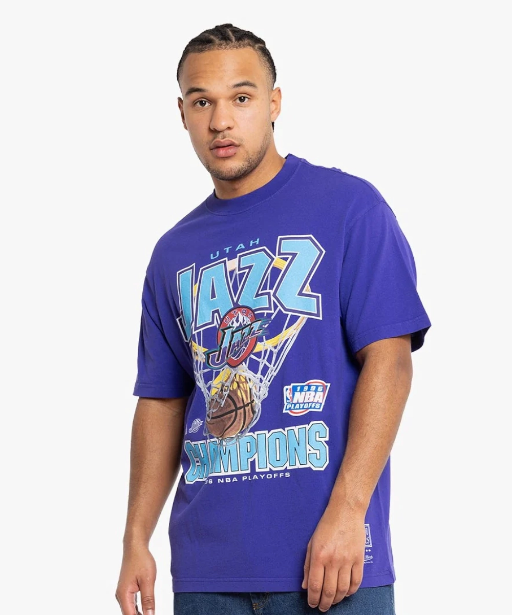 Data Mode Mitchell & Ness Utah Jazz Nothing But Net Tee (Faded Purple)