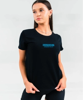 Rush Mode UNDRGROUND Fitted Curved Tee (Black/Teal)