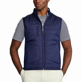 RLX Ralph Lauren Cool Wool Full Zip Golf Vest - French Navy petite - plus size engagement