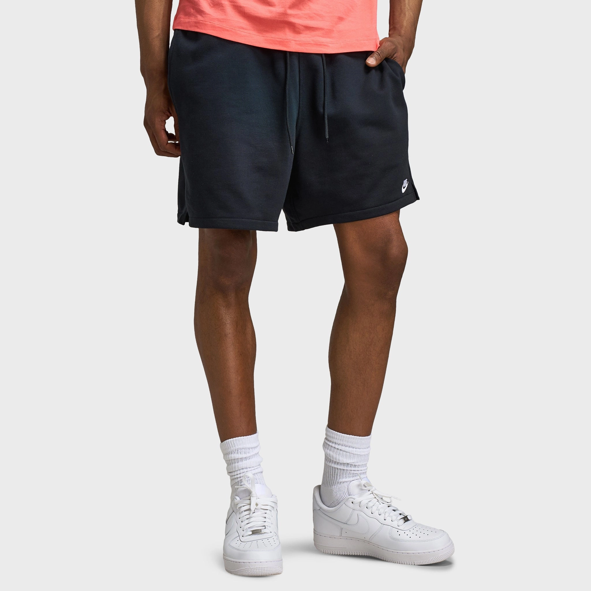 Nike Club French Terry Flow Shorts Black / White formal alternative