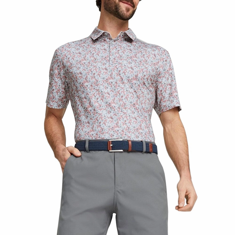 Puma Mattr Florals Golf Polo Shirt - High Rise/Flamingo Pink Preppy Style High-Quality Stitching