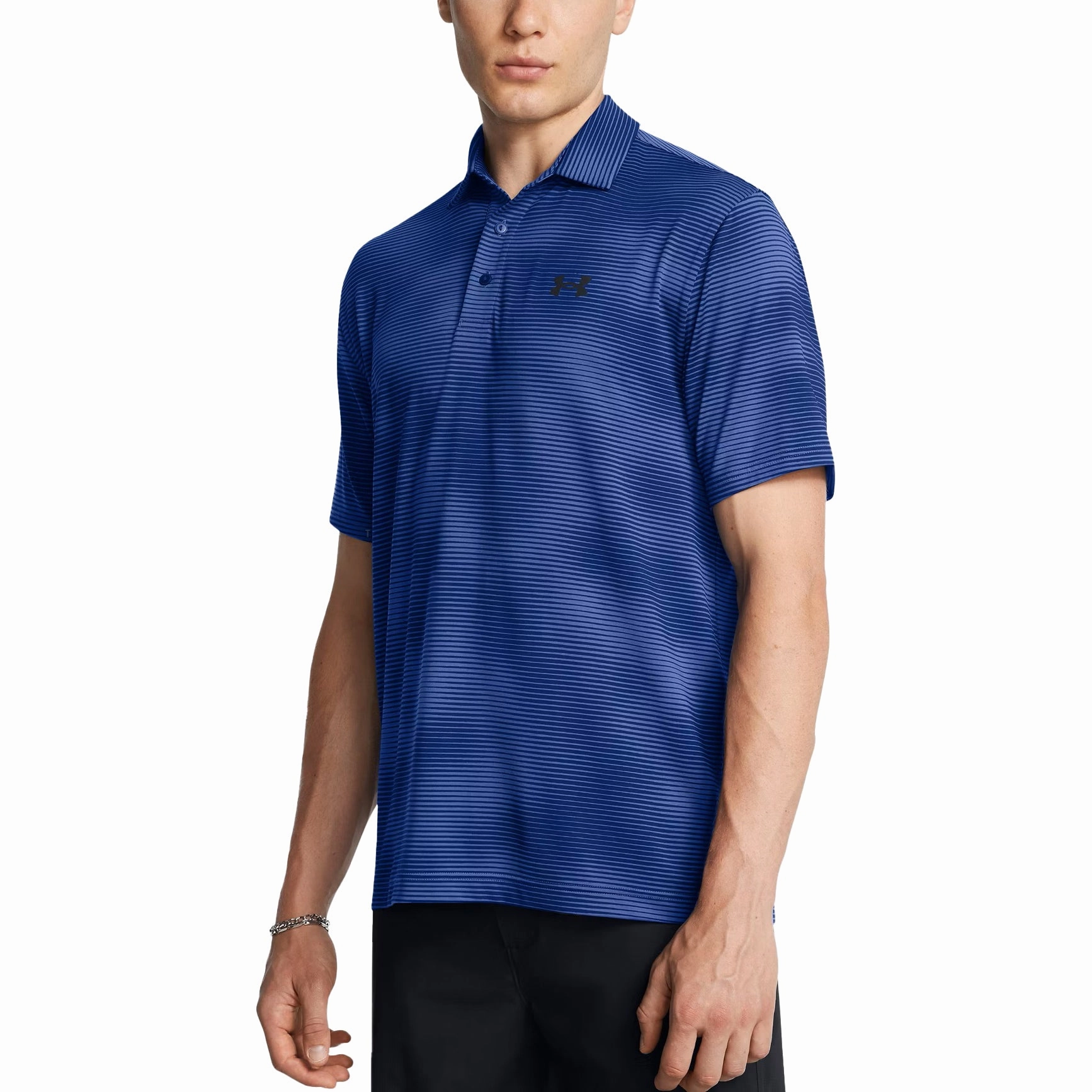 Adaptive Torso Contouring Under Armour Playoff 3.0 Printed Golf Polo Shirt - Tech Blue/Black