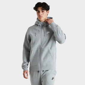 Cross Ventilation Matrix Nike Sportswear Club Fleece Full-Zip Hoodie Dark Grey Heather / Matte Silver - White