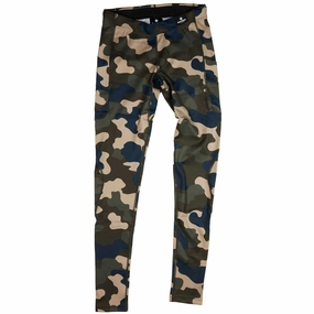Free Motion Engineering SoftTouch Texture SAYSKY Camo Combat Mens Long Running Tights - Green