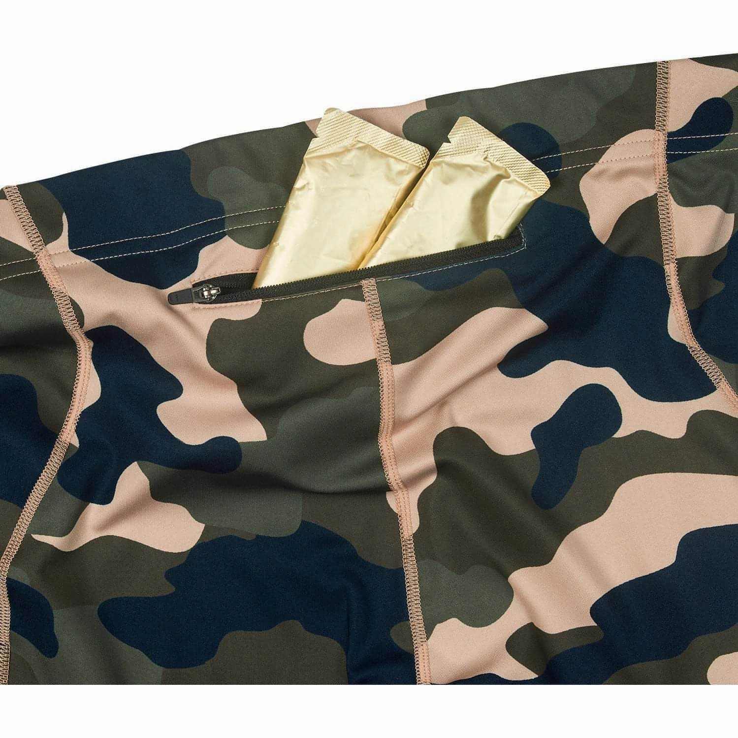 Low-waisted SAYSKY Camo Combat Mens Long Running Tights - Green