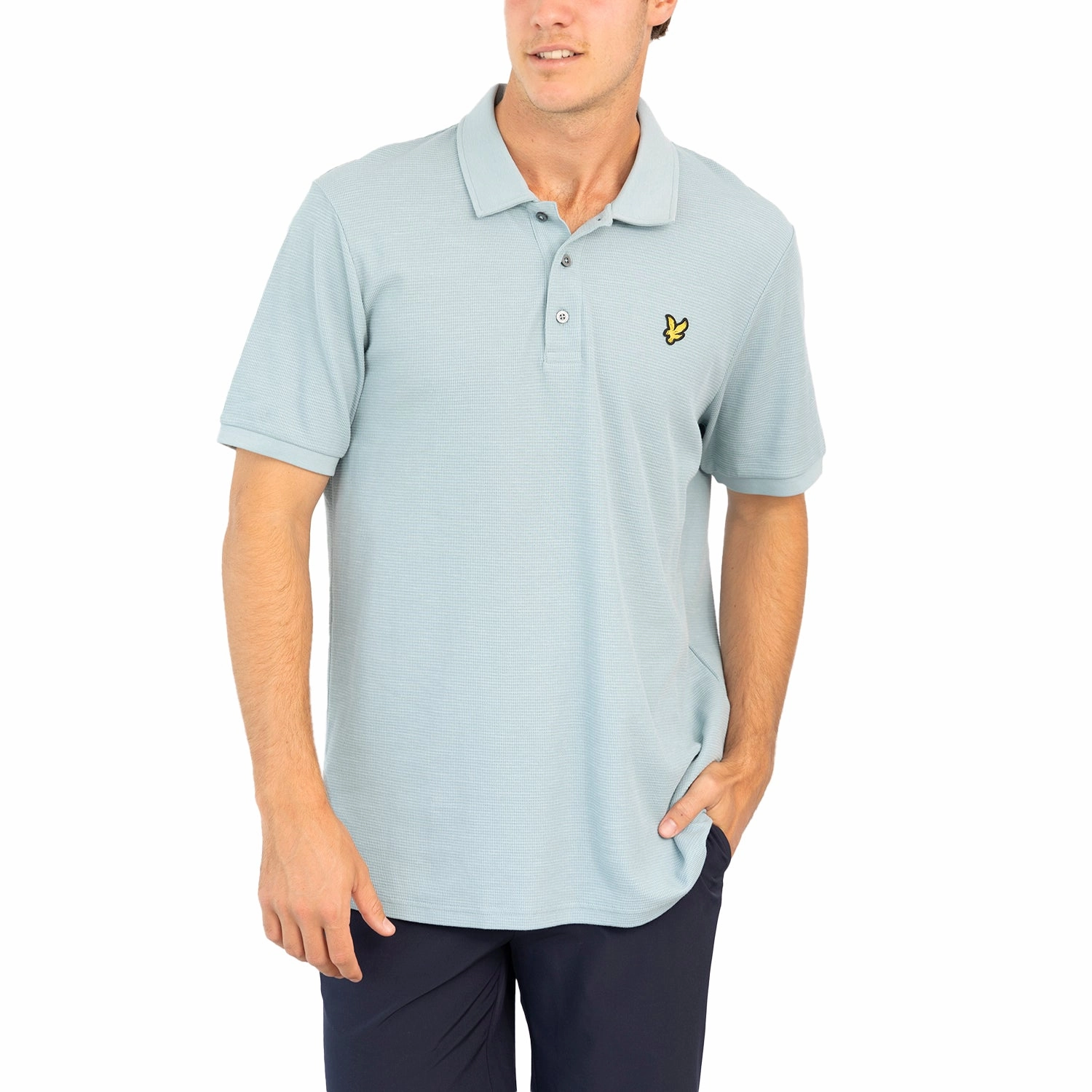 Summer Staple Performance Fabric Lyle & Scott Milano Cotton Polo Shirt - Slate Blue