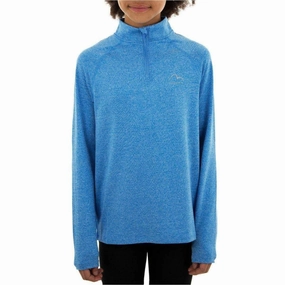 More Mile Train To Run Half Zip Junior Running Top - Blue umbrella