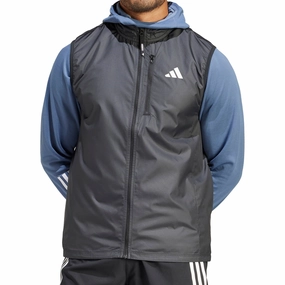 Adjustable Cuffs adidas Own The Run Mens Running Gilet - Black