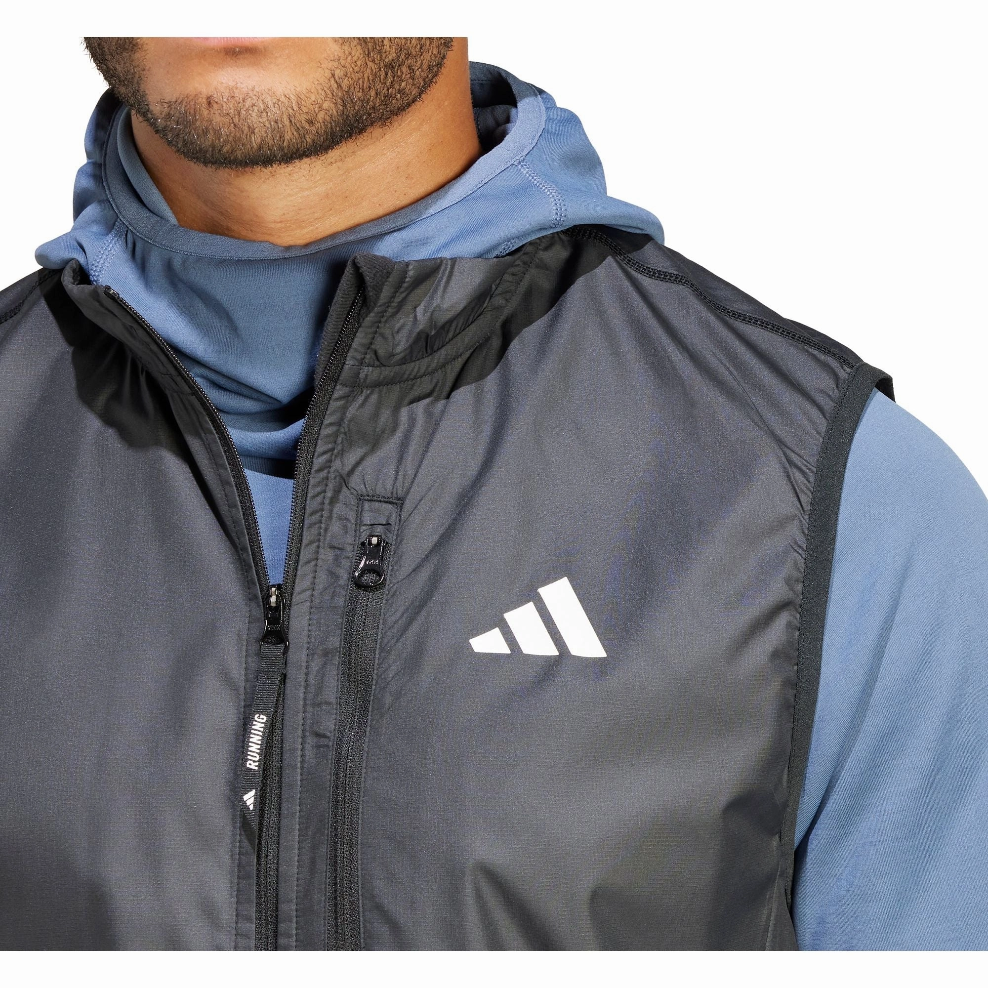 adidas Own The Run Mens Running Gilet - Black Oversized type