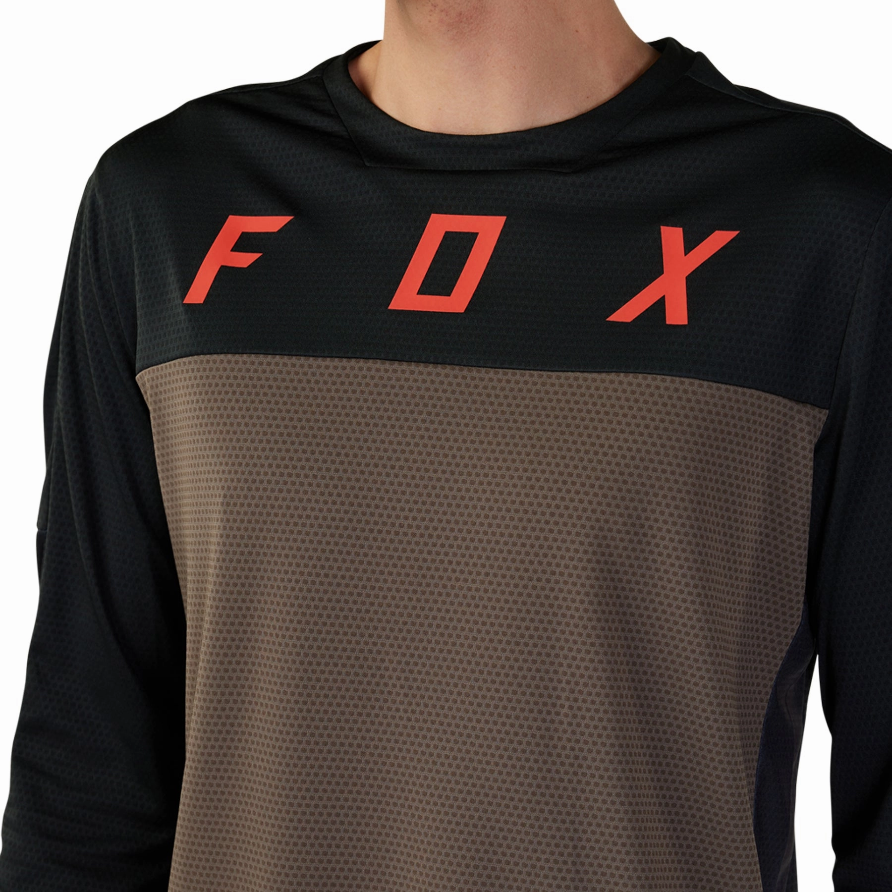 Fox Defend Cekt Long Sleeve Mens Cycling Jersey - Brown Mid-waisted Hygienic