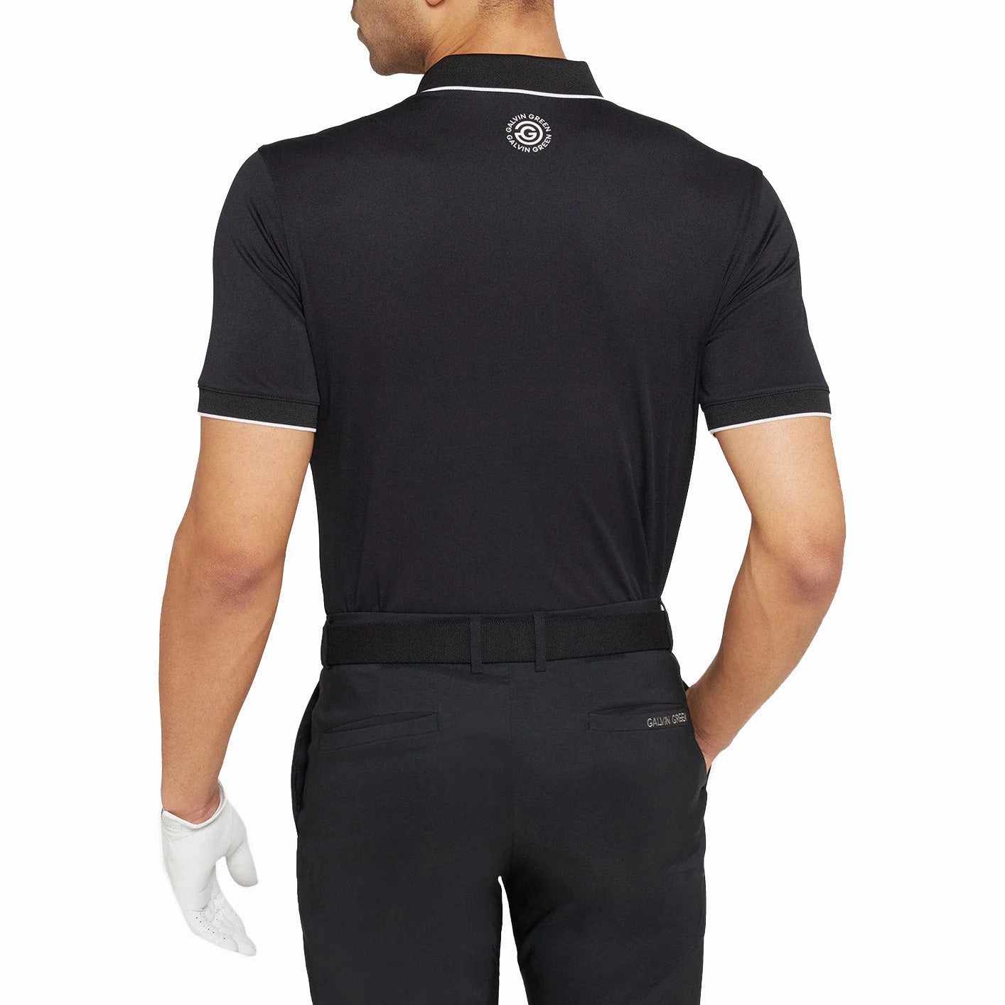 SoftCheckered Weave Galvin Green Marty Golf Shirt - Black