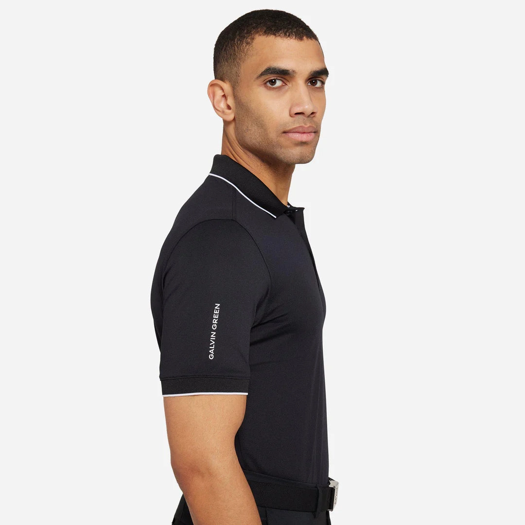 Galvin Green Marty Golf Shirt - Black Breathable fabric