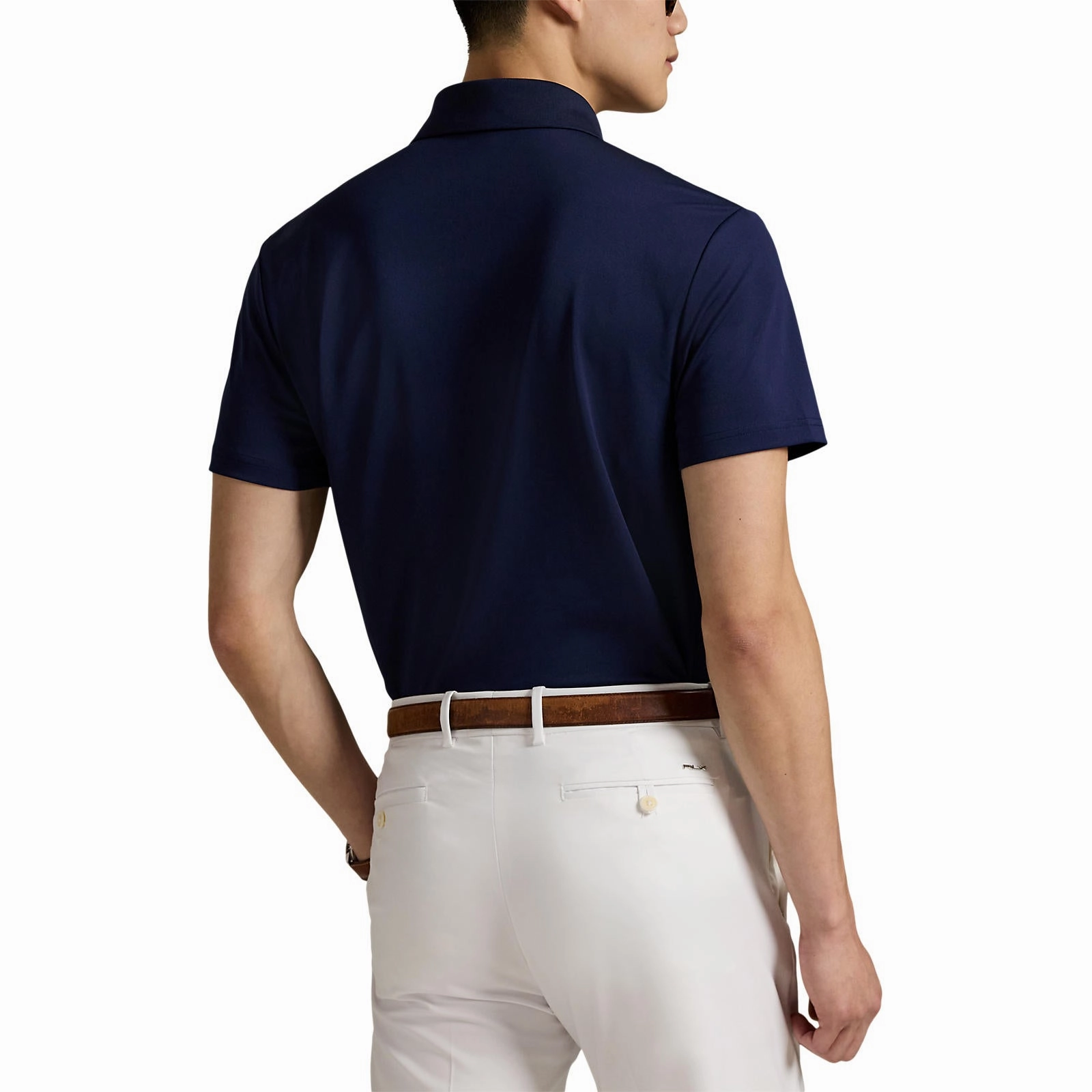 Flexible Waistband RLX Ralph Lauren Tailored Fit Polo Bear Pique Golf Polo Shirt - Refined Navy