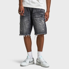 Youth Style Office Wear Couple Look Work Ready Jordan Craig Brian Reconstructed Denim Short / Industrial Black