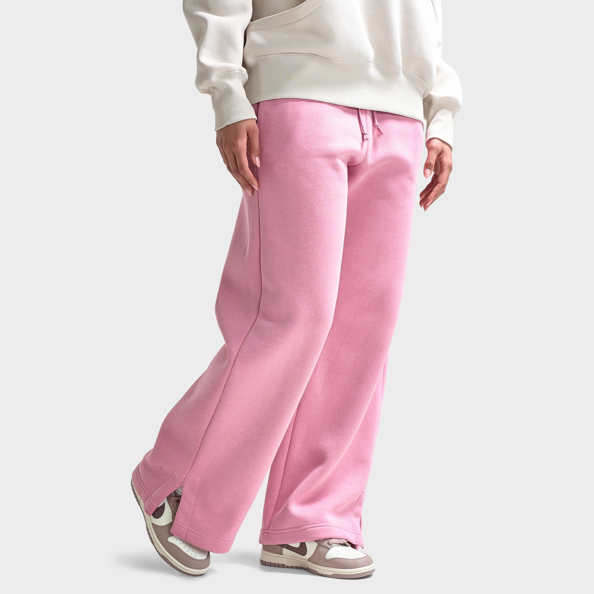 Nike Sportswear Women's Phoenix Fleece High Waisted Wide Leg Tracksuit Bottoms Elemental Pink / Sail WrinkleFree Material Neo Mode