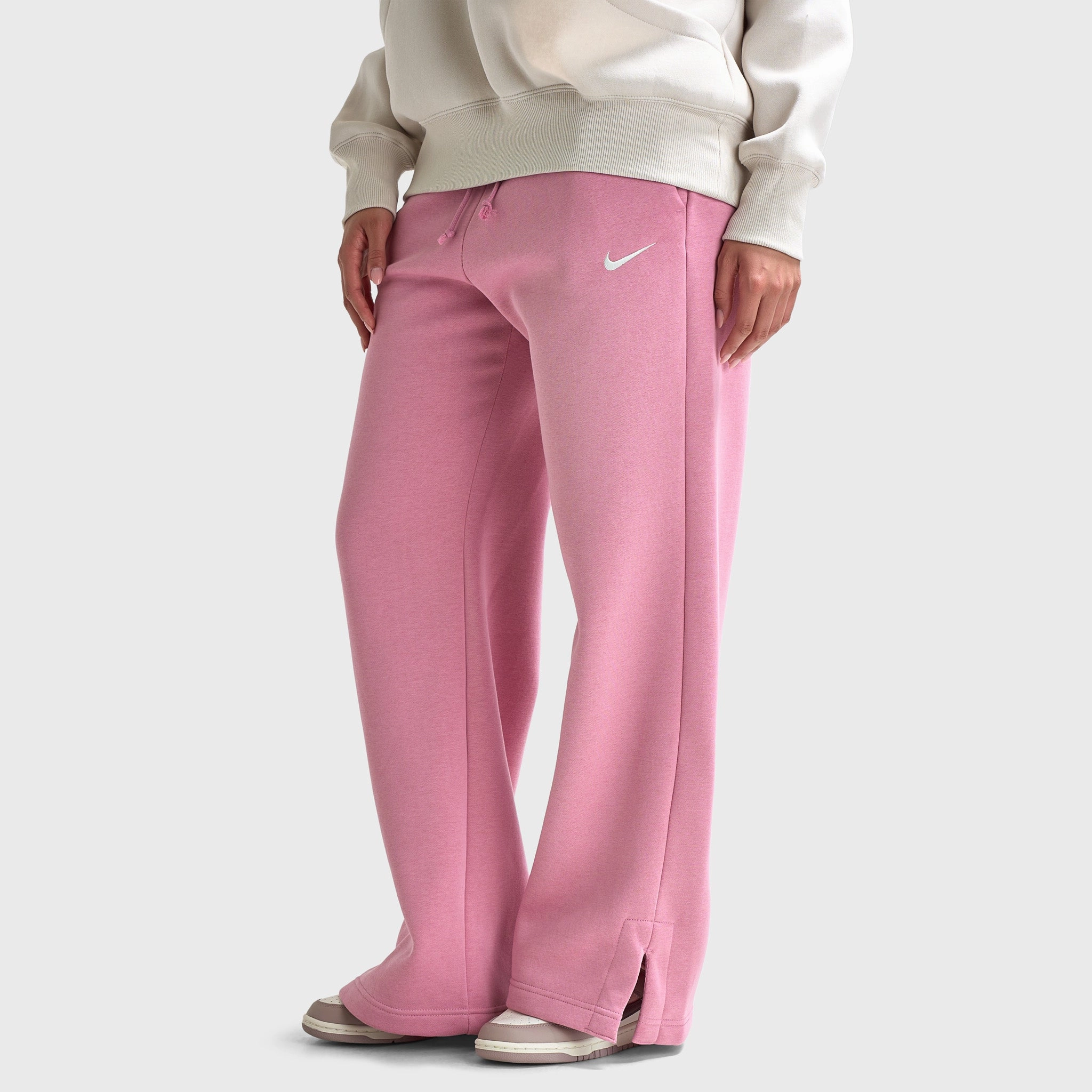 Nike Sportswear Women's Phoenix Fleece High Waisted Wide Leg Tracksuit Bottoms Elemental Pink / Sail Kind Soul Diamond Soul