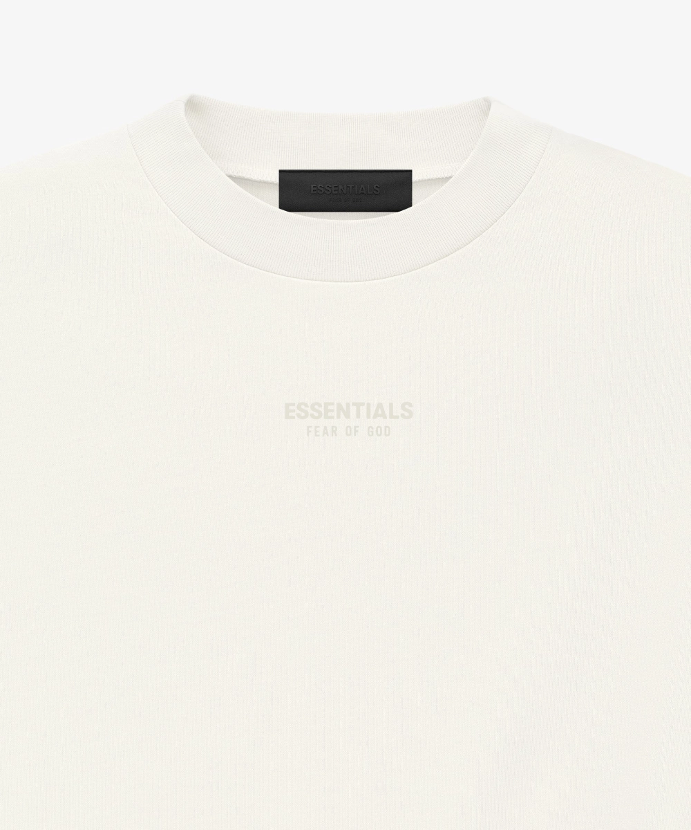 Breathable mesh lining HighNeckStyle Fear Of God ESSENTIALS Tee FW23 (Cloud Dancer)